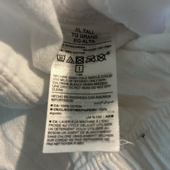 Old Navy High-Rise Crinkle Gauze Wide-Leg White Pants Sz XLT Comfort Waist - Picture 6 of 6
